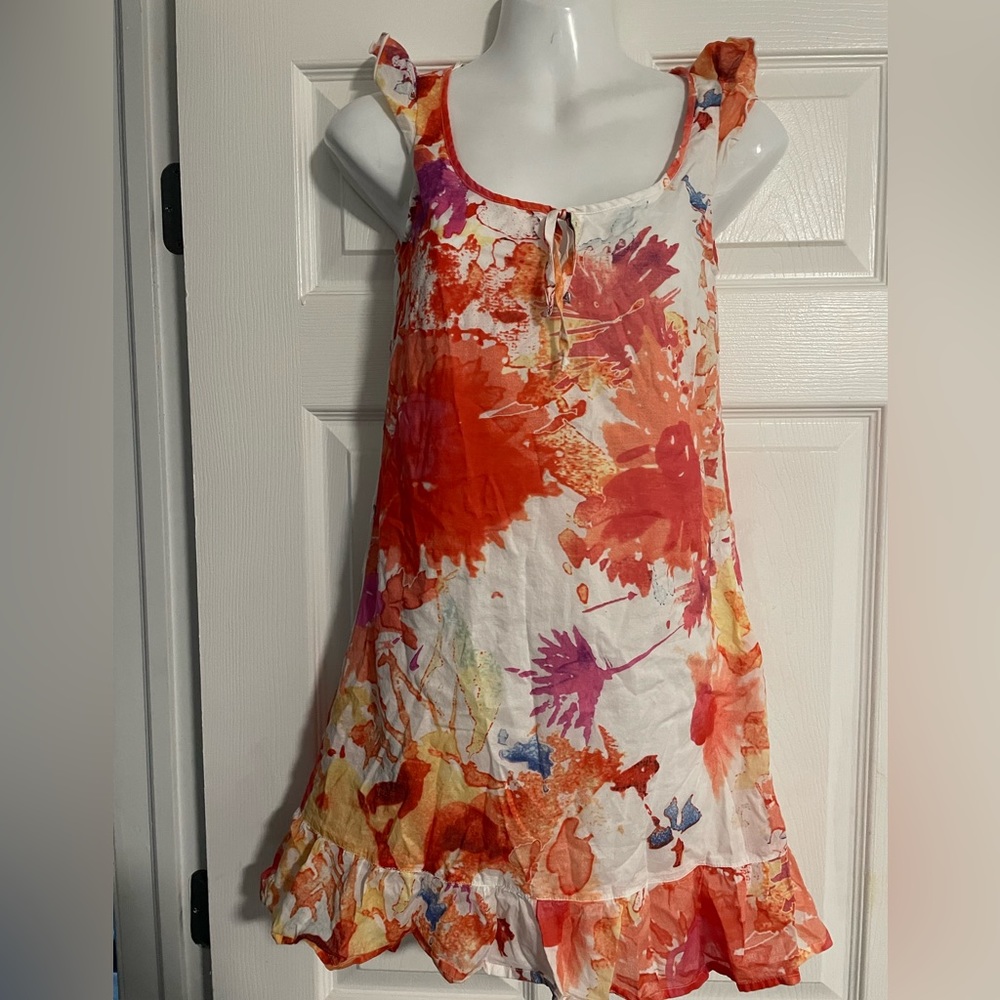 Esprit printed trapeze round neck mini dress size 2